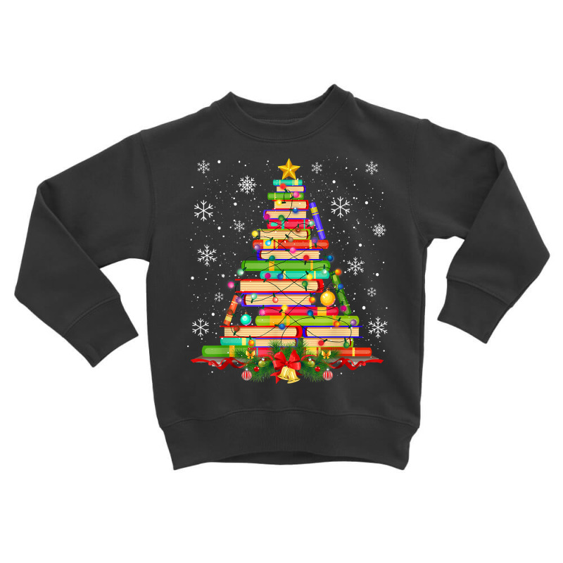 Xmas Tree Library Christmas Lights Tree Book Lover Librarian T Shirt Toddler Sweatshirt by phillidarsz | Artistshot