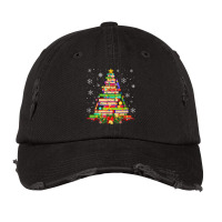 Xmas Tree Library Christmas Lights Tree Book Lover Librarian T Shirt Vintage Cap | Artistshot