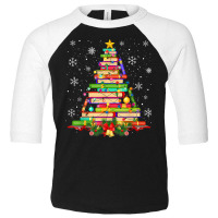 Xmas Tree Library Christmas Lights Tree Book Lover Librarian T Shirt Toddler 3/4 Sleeve Tee | Artistshot