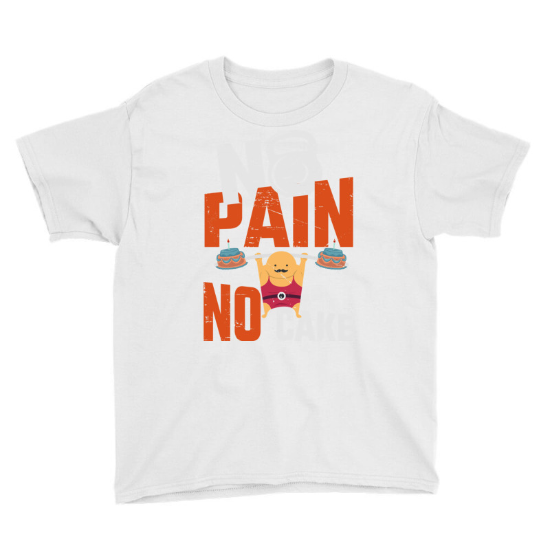 No Pain No Cake Gift Working Out Gift Cheat Day Pullover Hoodie Youth Tee by cm-arts | Artistshot