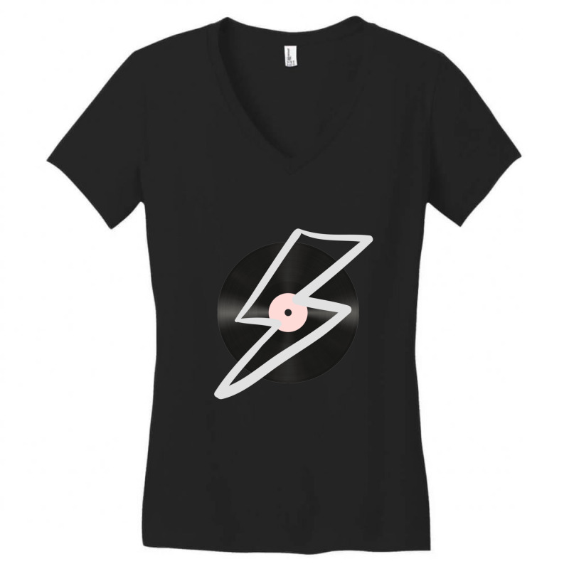 Lightning Bolt Record - Pastel Women's V-Neck T-Shirt by StuartRamsey | Artistshot