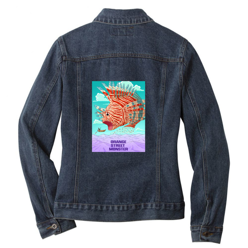 Lion Fish Poster Ladies Denim Jacket by StuartRamsey | Artistshot