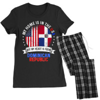 American Patriot Heart Is From Dominican Republic Flag Women's Pajamas Set | Artistshot