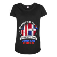 American Patriot Heart Is From Dominican Republic Flag Maternity Scoop Neck T-shirt | Artistshot