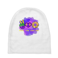 Peace Love King Cake Funny Mardi Gras Party Carnival Premium T Shirt Baby Beanies | Artistshot