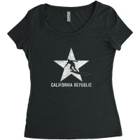 California Republic -- Surfer Dude (white Grunge) Women's Triblend Scoop T-shirt | Artistshot