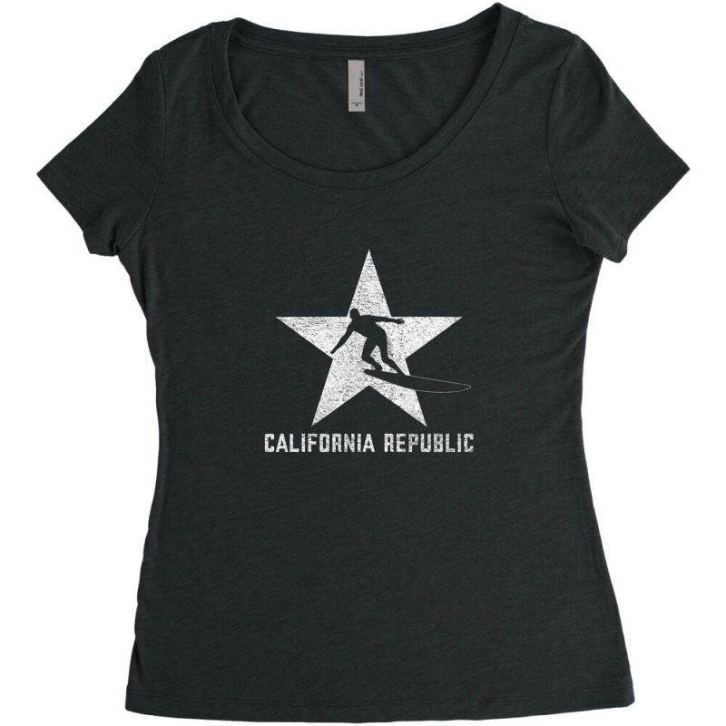 California Republic -- Surfer Dude (white Grunge) Women's Triblend Scoop T-shirt by MartyTemple | Artistshot