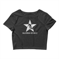 California Republic -- Surfer Dude (white Grunge) Crop Top | Artistshot