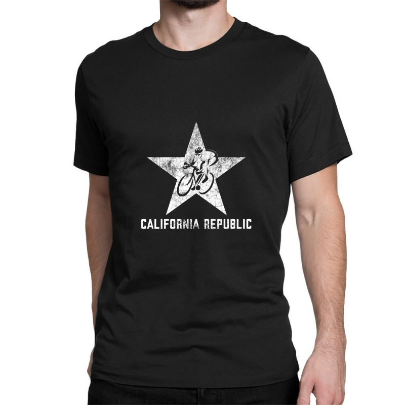 California Republic -- Road Cyclist (white Grunge) Classic T-shirt by AmyRall | Artistshot