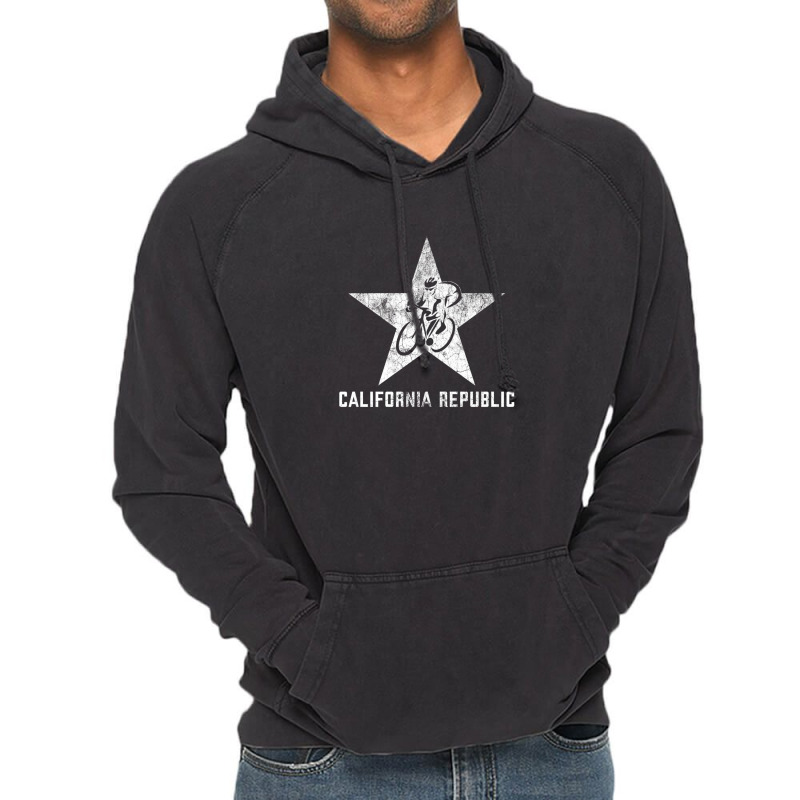 California Republic -- Road Cyclist (white Grunge) Vintage Hoodie by AmyRall | Artistshot