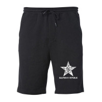 California Republic -- Road Cyclist (white Grunge) Fleece Short | Artistshot