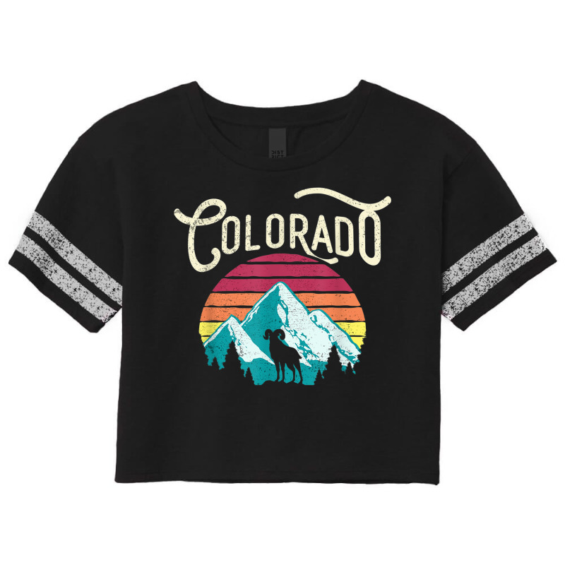 Retro Colorado Co Mountains Wildlife Bighorn Sheep Scorecard Crop Tee by cm-arts | Artistshot