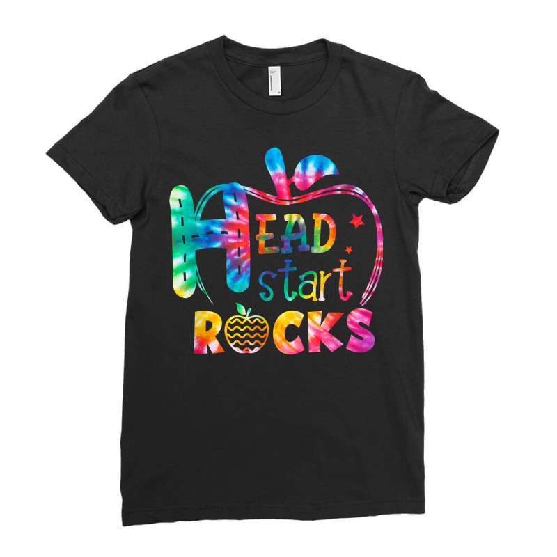 Hello Head Start Rock Tie Dye Back To School Teacher T Shirt Ladies Fitted T-Shirt by cm-arts | Artistshot