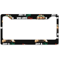 Just A Girl Who Loves Pugs For Dark License Plate Frame | Artistshot