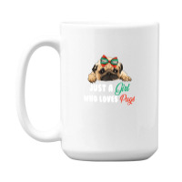 Just A Girl Who Loves Pugs For Dark 15 Oz Coffee Mug | Artistshot