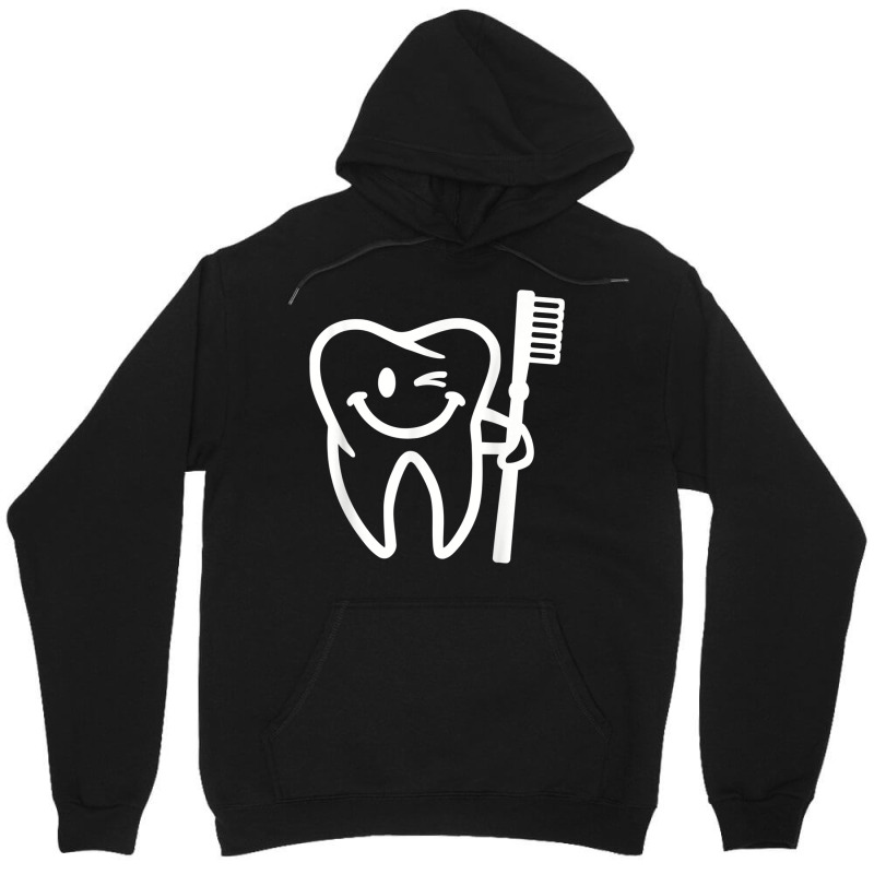 Smiling Tooth With Toothbrush Unisex Hoodie | Artistshot