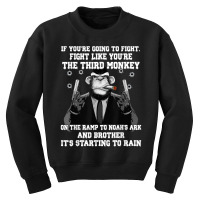 If You're Going To Fight Fight Like The Third Monkey T Shirt Youth Sweatshirt | Artistshot