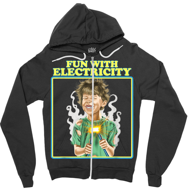 Fun With Electricity Vintage Aesthetic Aesthetic Zipper Hoodie | Artistshot