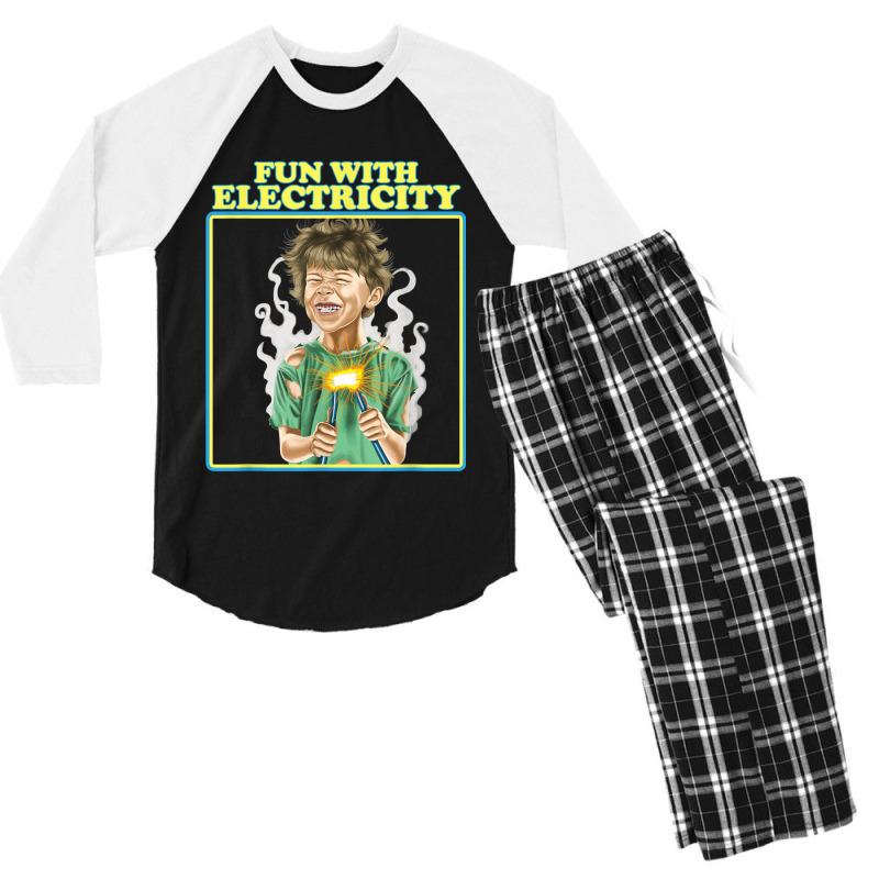 Fun With Electricity Vintage Aesthetic Aesthetic Men's 3/4 Sleeve Pajama Set | Artistshot