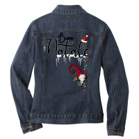 Buon Natale   Merry Christmas With A Scandinavian Gnome Long Sleeve T Ladies Denim Jacket | Artistshot