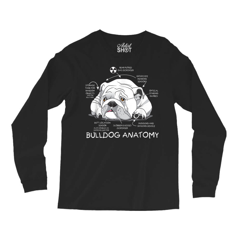 Funny Cute English Bulldog Anatomy Dog Biology Gift Long Sleeve Shirts | Artistshot