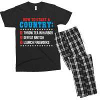 Boston 4th Of July Funny Tea Party Patriotic Patriot Gift Men's T-shirt Pajama Set | Artistshot