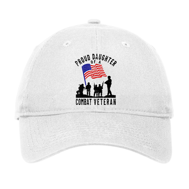 Proud Daughter Combat Veteran Retro Us Flag Military Family T Shirt Adjustable Cap by cm-arts | Artistshot