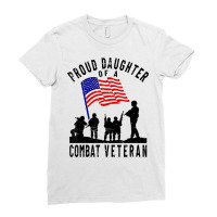 Proud Daughter Combat Veteran Retro Us Flag Military Family T Shirt Ladies Fitted T-shirt | Artistshot