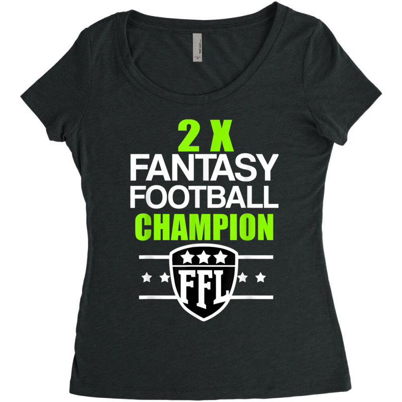 Two Time Fantasy Football Champion T Women's Triblend Scoop T-shirt by DevynGiorgio | Artistshot