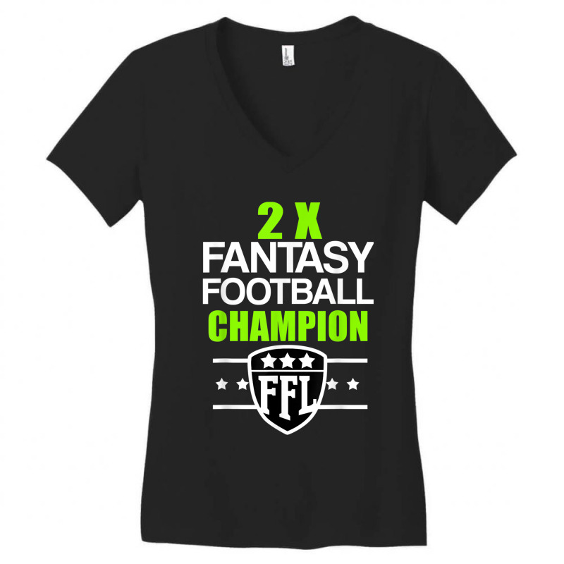 Two Time Fantasy Football Champion T Women's V-Neck T-Shirt by DevynGiorgio | Artistshot