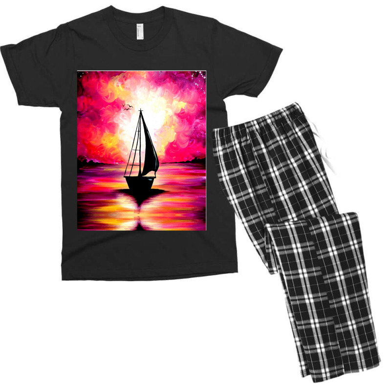 Sail Away With Me Graphic Men's T-shirt Pajama Set | Artistshot