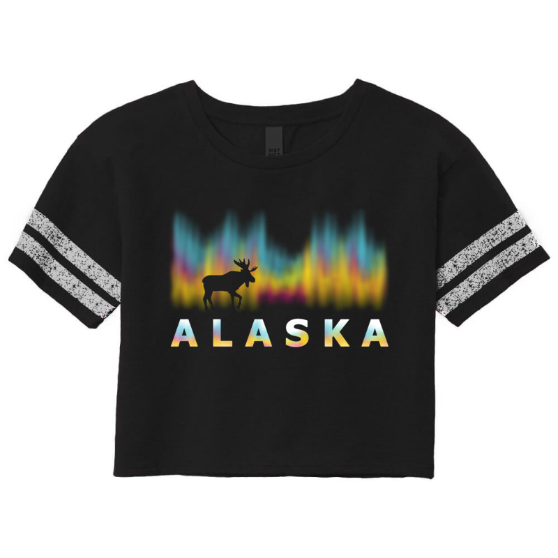 Alaska Reindeer Design With Polar Lights And Moose Pullover Hoodie Scorecard Crop Tee by MaricelyOrtiz | Artistshot