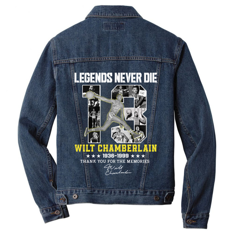 Wilt Chamberlain Basketball Legends Men Denim Jacket by cm-arts | Artistshot