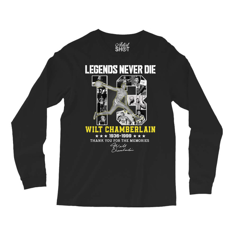 Wilt Chamberlain Basketball Legends Long Sleeve Shirts by cm-arts | Artistshot