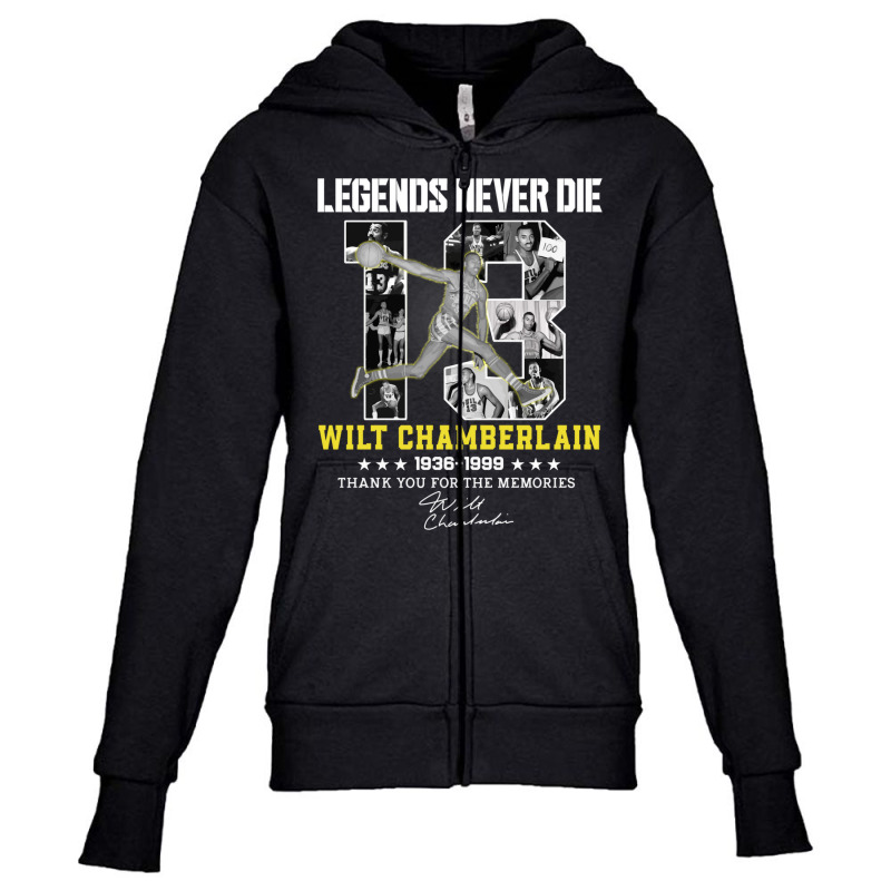 Wilt Chamberlain Basketball Legends Youth Zipper Hoodie by cm-arts | Artistshot