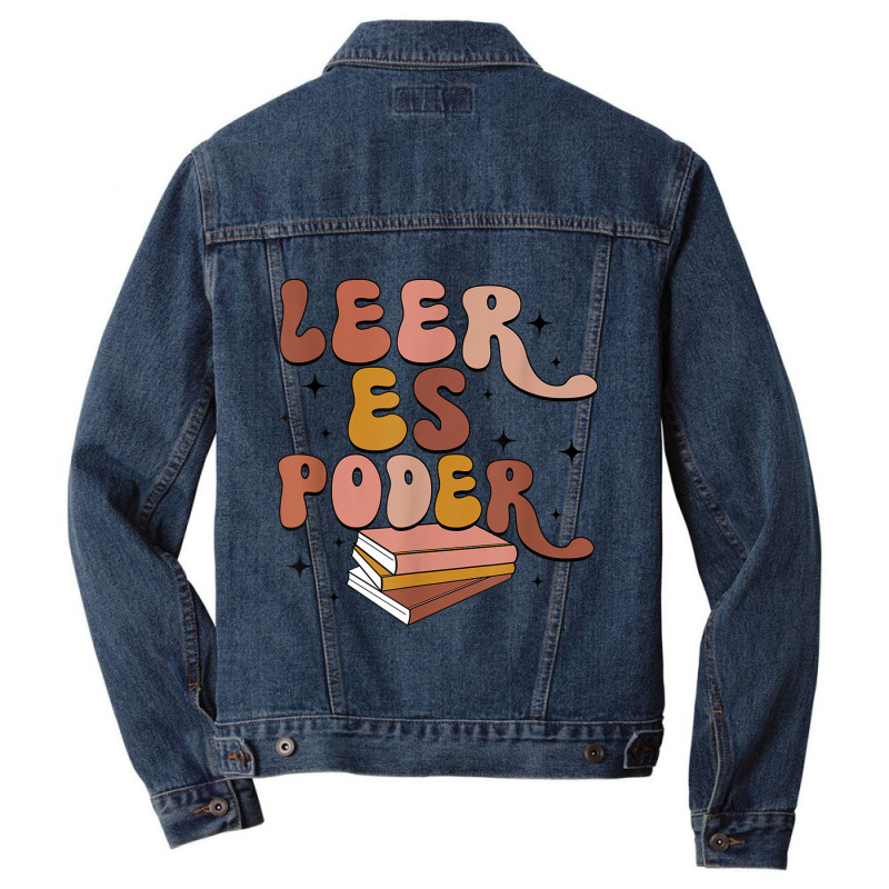 Leer Es Poder Groovy Spanish Teacher Bilingual Maestra Men Denim Jacket by IsabelConstance | Artistshot