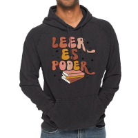 Leer Es Poder Groovy Spanish Teacher Bilingual Maestra Vintage Hoodie | Artistshot