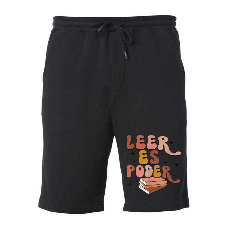 Leer Es Poder Groovy Spanish Teacher Bilingual Maestra Fleece Short by IsabelConstance | Artistshot