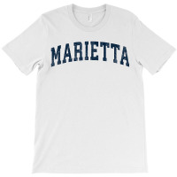 Marietta Georgia Ga Vintage Sports Design Navy Design T-shirt | Artistshot