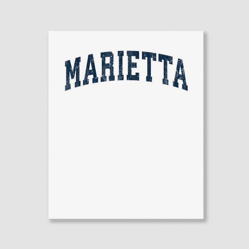 Marietta Georgia Ga Vintage Sports Design Navy Design Portrait Canvas Print | Artistshot