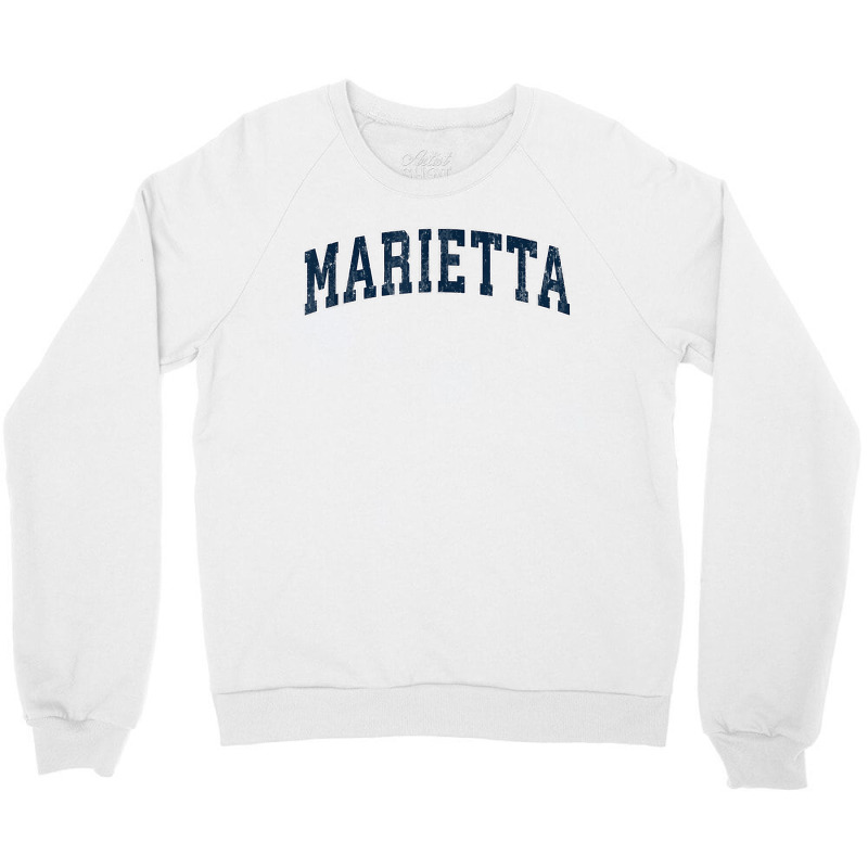 Marietta Georgia Ga Vintage Sports Design Navy Design Crewneck Sweatshirt | Artistshot