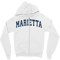 Marietta Georgia Ga Vintage Sports Design Navy Design Zipper Hoodie | Artistshot