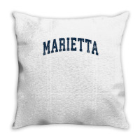 Marietta Georgia Ga Vintage Sports Design Navy Design Throw Pillow | Artistshot