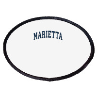 Marietta Georgia Ga Vintage Sports Design Navy Design Oval Patch | Artistshot