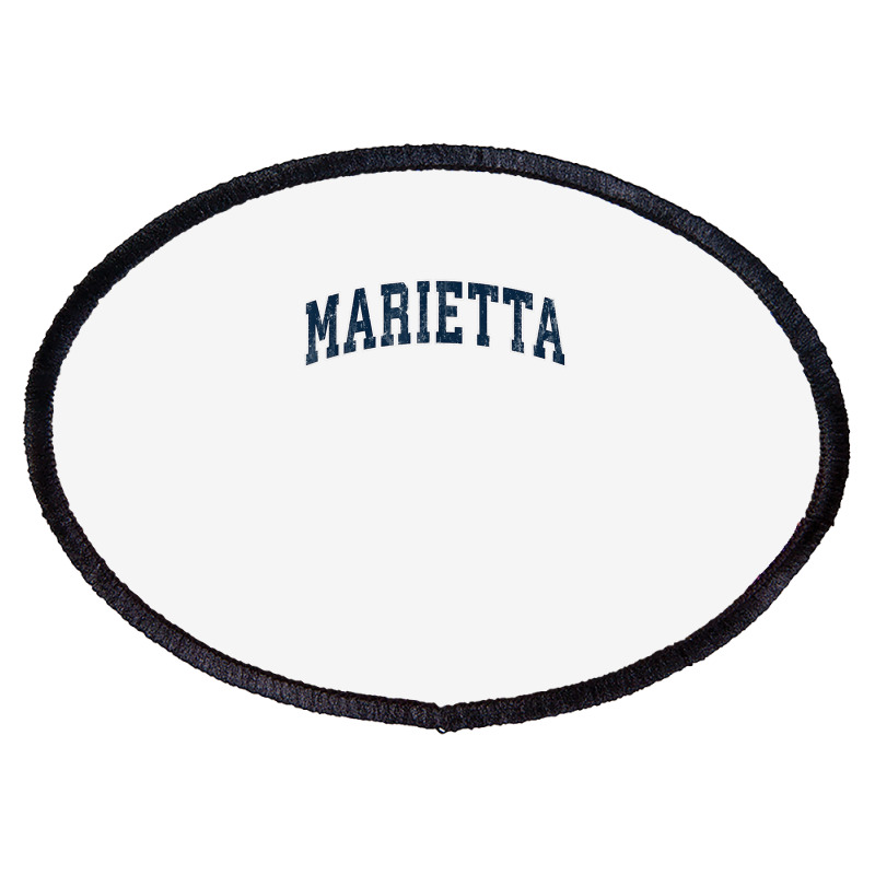 Marietta Georgia Ga Vintage Sports Design Navy Design Oval Patch | Artistshot