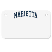 Marietta Georgia Ga Vintage Sports Design Navy Design Motorcycle License Plate | Artistshot