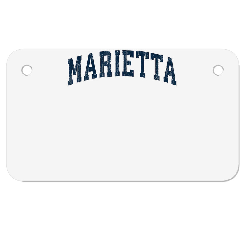 Marietta Georgia Ga Vintage Sports Design Navy Design Motorcycle License Plate | Artistshot