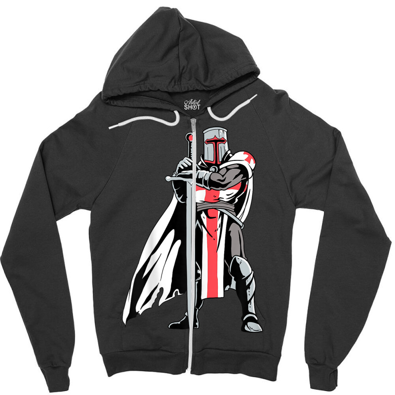 Crusader Knight Templar Zipper Hoodie | Artistshot