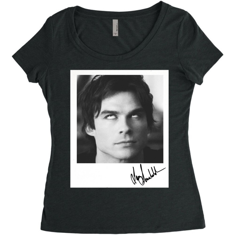 Ian Somerhalder Polaroid Women's Triblend Scoop T-shirt by cm-arts | Artistshot