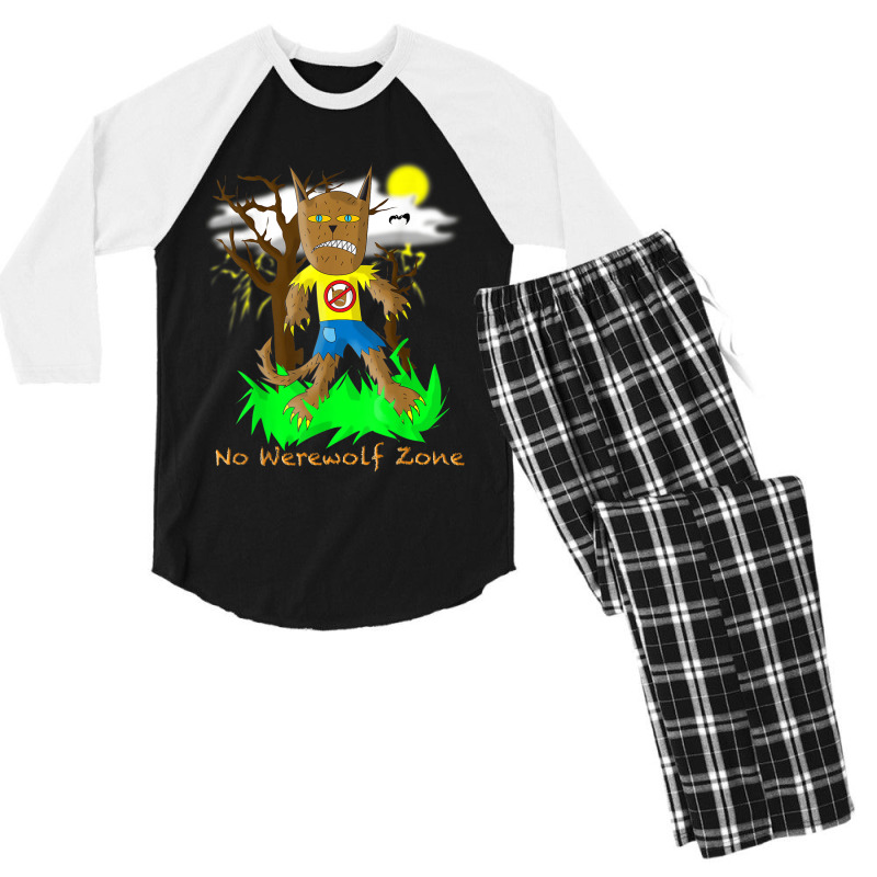 No Werewolf Zone By Doomaflotchy Jr. Men's 3/4 Sleeve Pajama Set by KaseyReyes | Artistshot